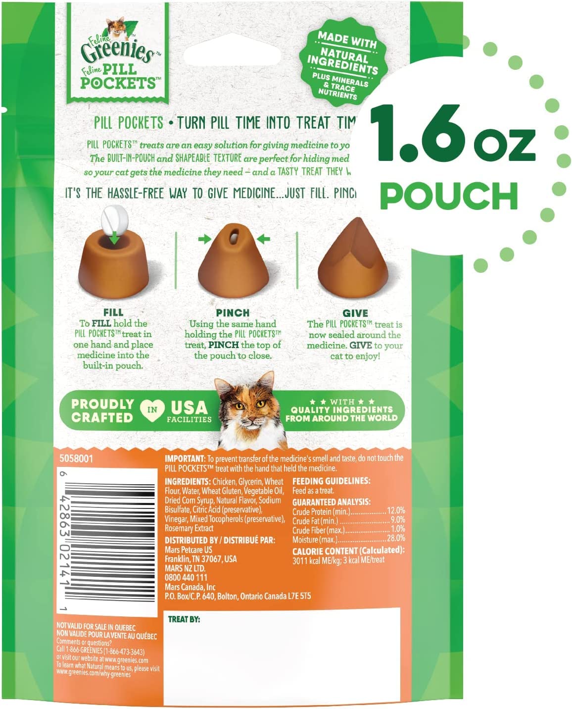 Chicken Flavor Cat Treats 1.6 oz 45 Count Pack of 6 O9142