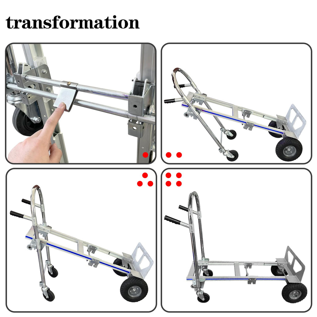 Convertible Hand Truck Dolly Cart with 4 Wheels 1000 Lbs X67889