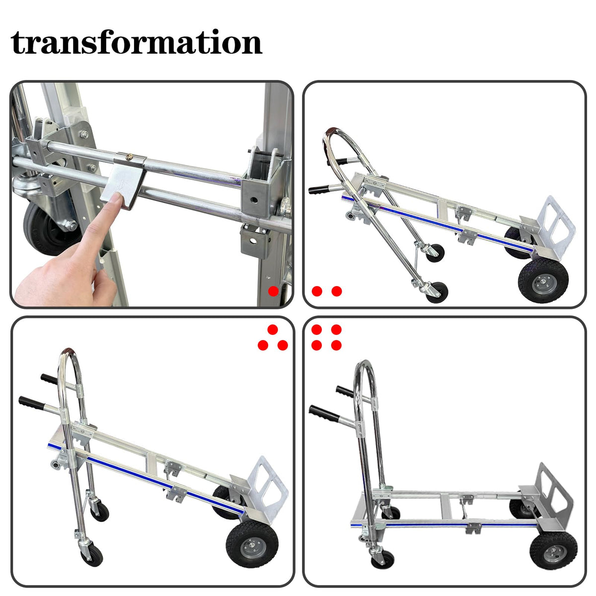Convertible Hand Truck Dolly Cart with 4 Wheels 1000 Lbs X67889