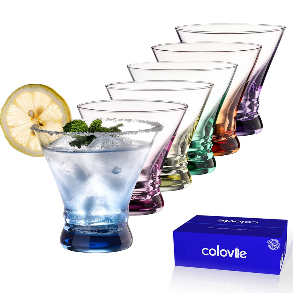 Colored Stemless Martini Glasses Set of 6 P58918