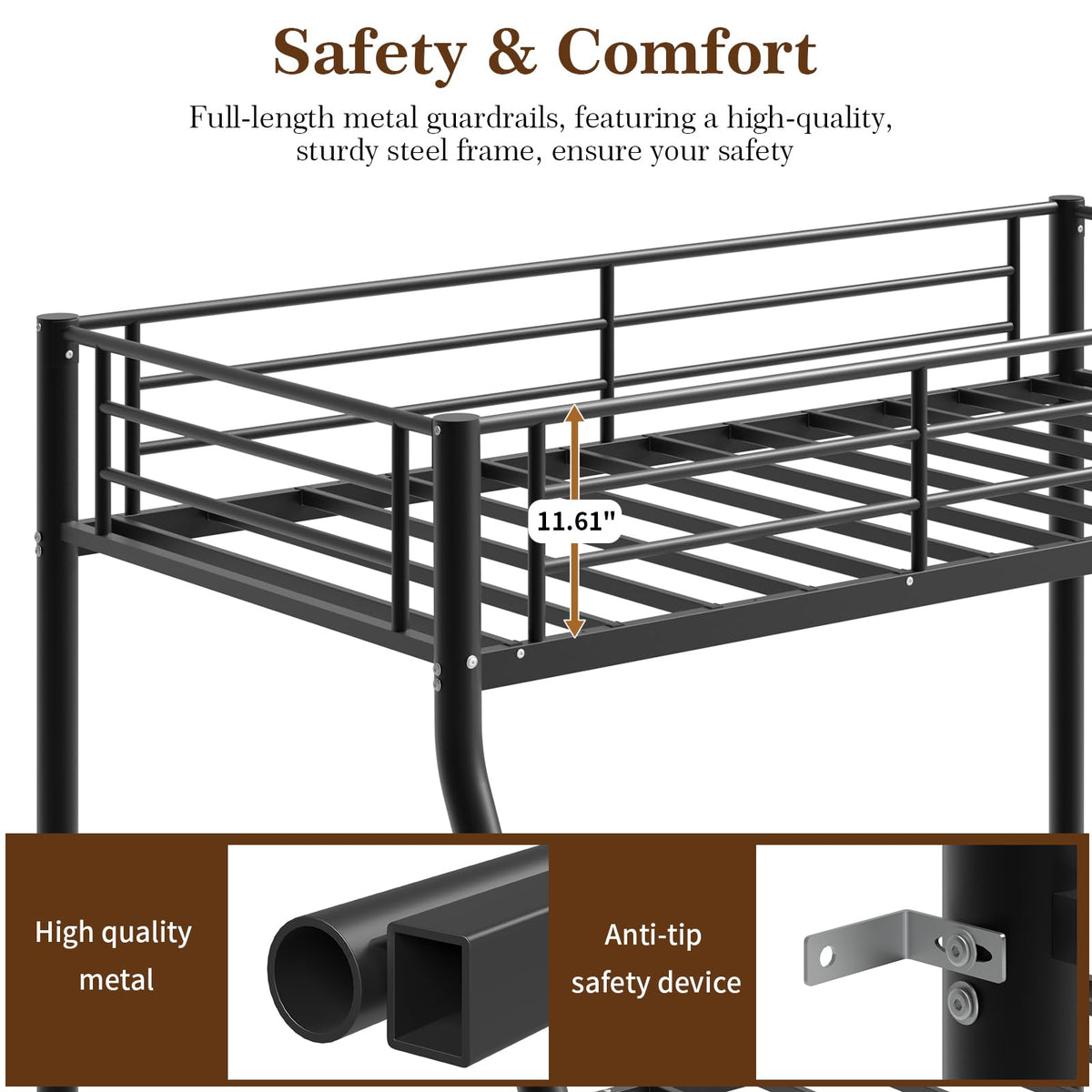 Twin Over Full Size Metal Bunk Beds R30907