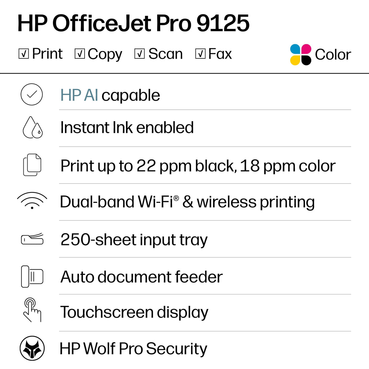 Wireless All-in-One Color Inkjet Printer Q52215