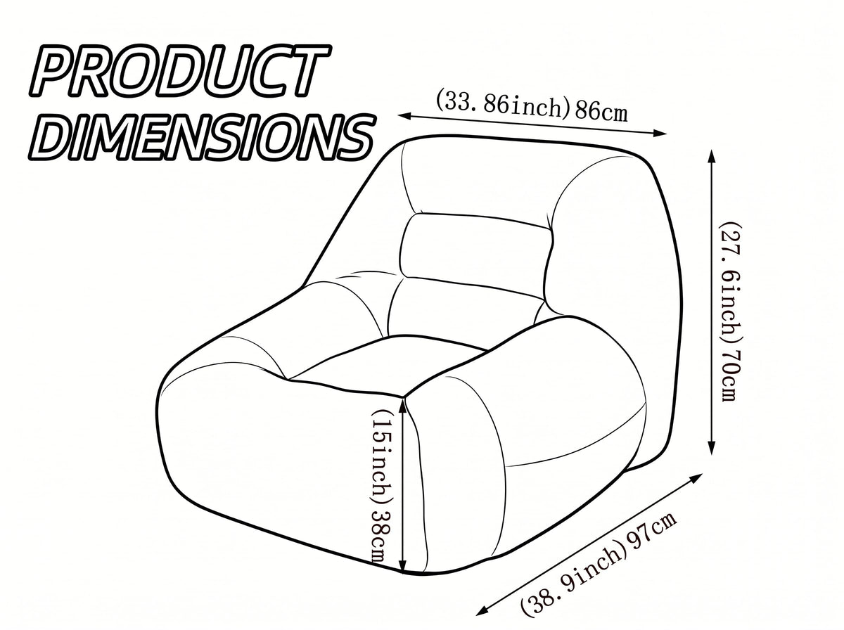 Oversized Corduroy Memory Foam Bean Bag Chair X347
