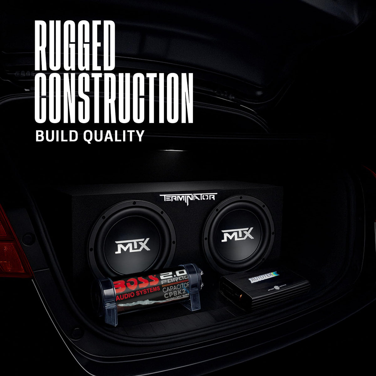 Dual 12" Subwoofer Box, Mono Amp, & Wiring Kit R19276