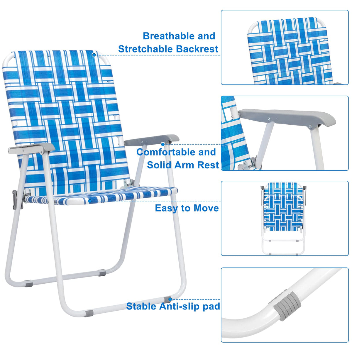 Webbed Folding Chairs Set of 2 G5147