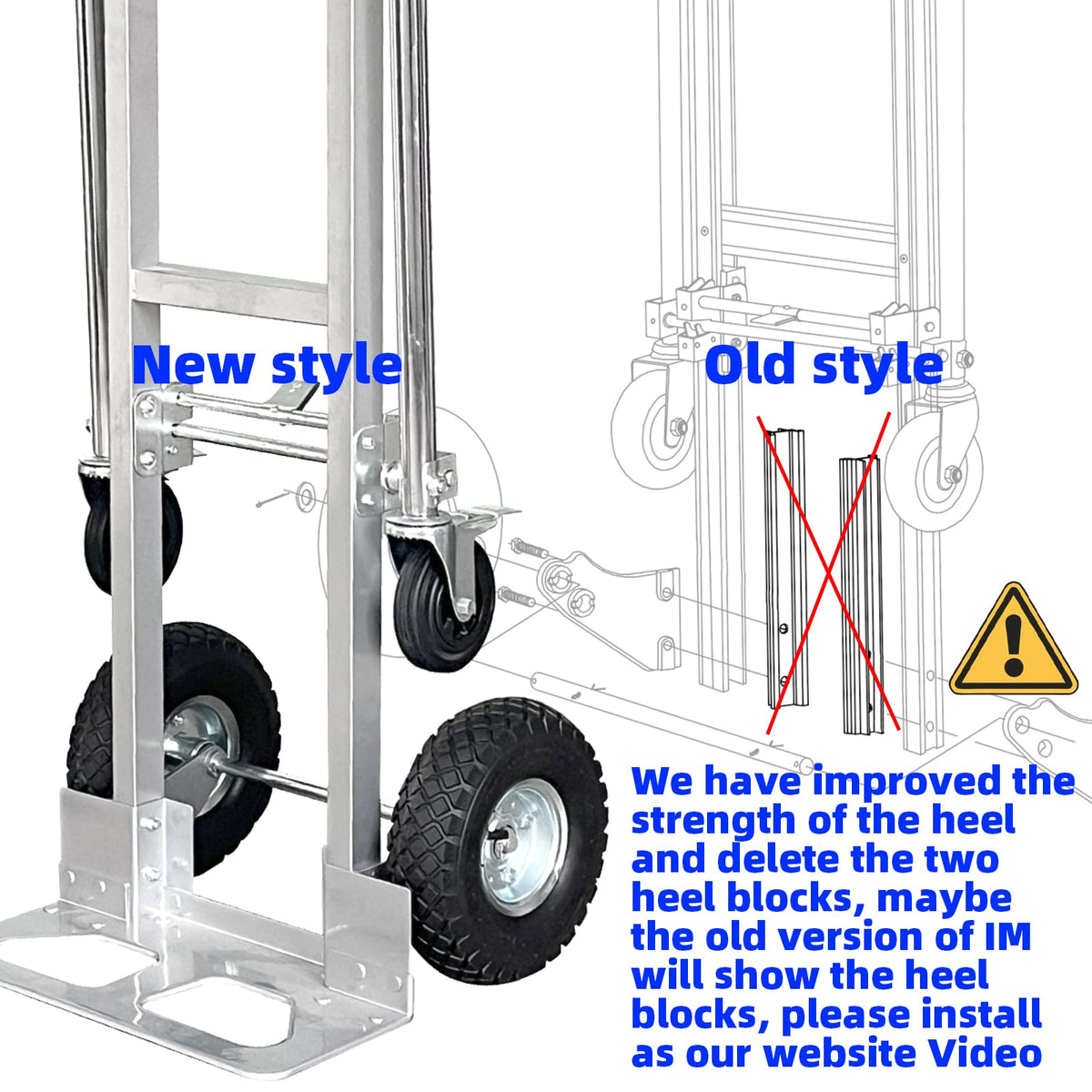 Convertible Hand Truck Dolly Cart with 4 Wheels 1000 Lbs X67889