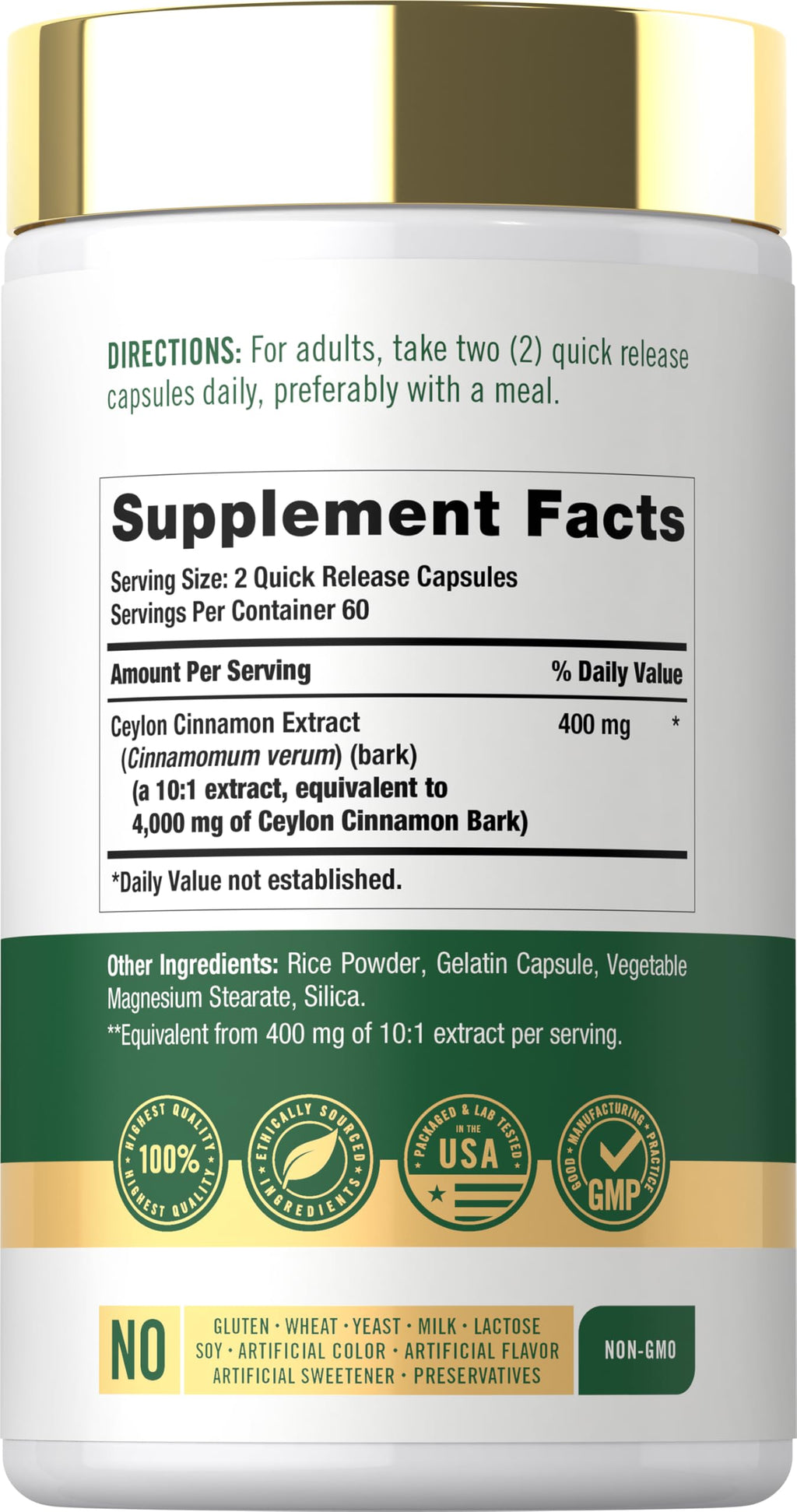 Cinnamon Capsules 120 Count H40613