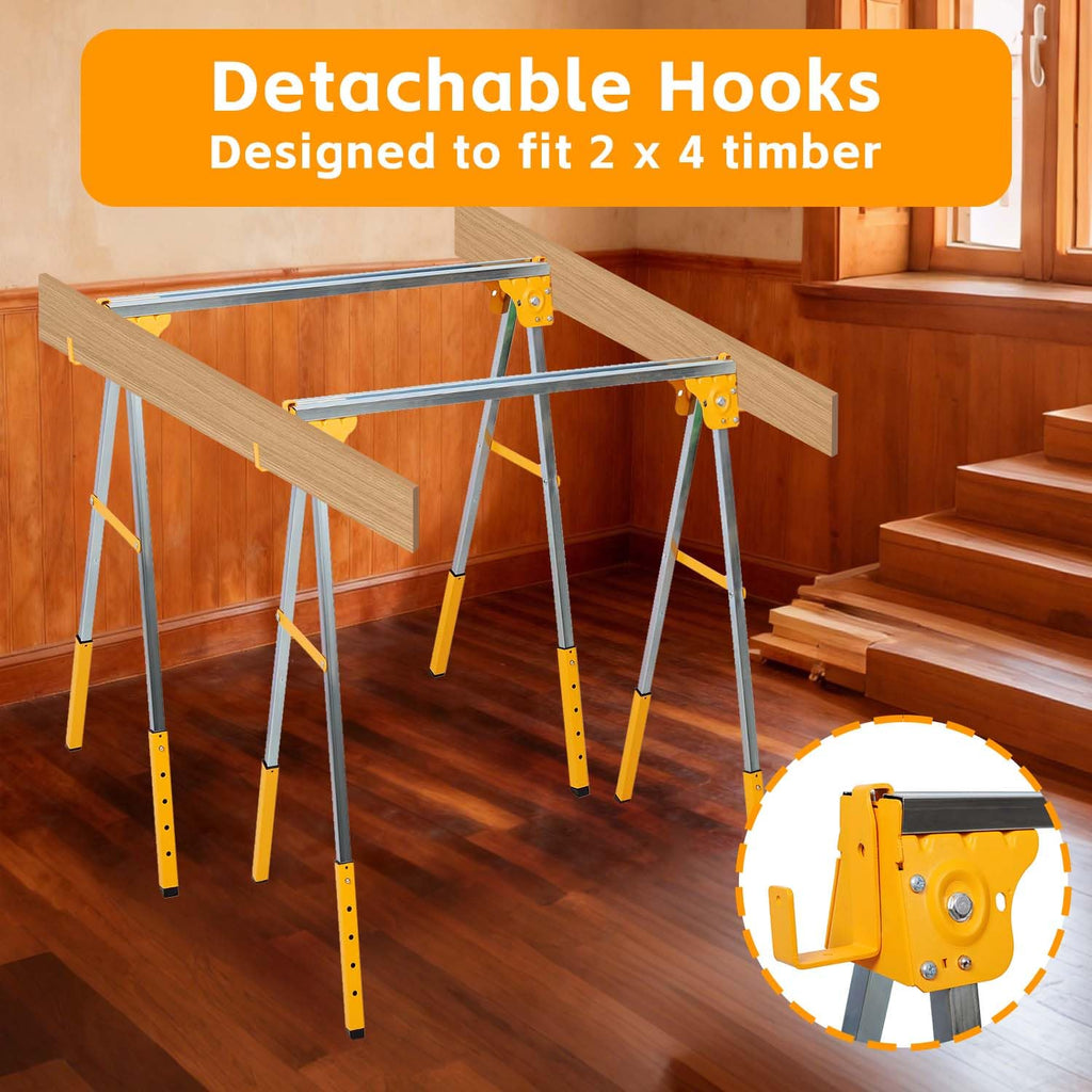 Adjustable Folding Steel Sawhorse 2 Pack P449561