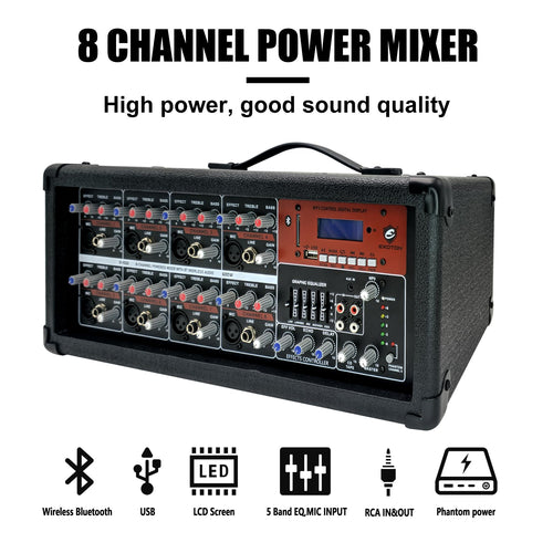 15inch 2000W Bluetooth PA System with Powered Mixer Set P58902