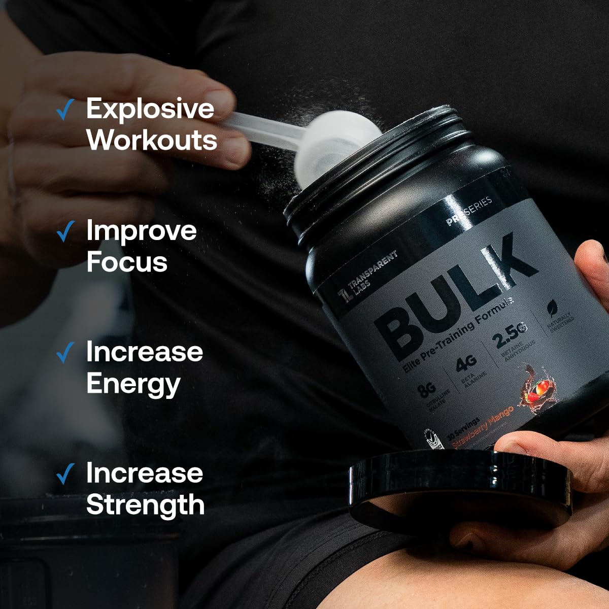 Sugar Free Pre Workout with Beta Alanine, Citrulline Malate & Caffeine, 30 Servings F5267