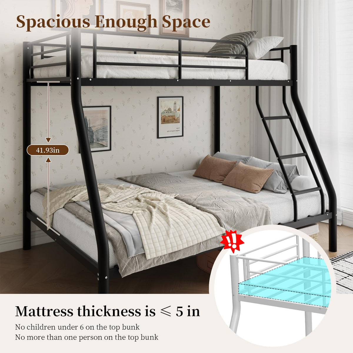 Twin Over Full Size Metal Bunk Beds R30907