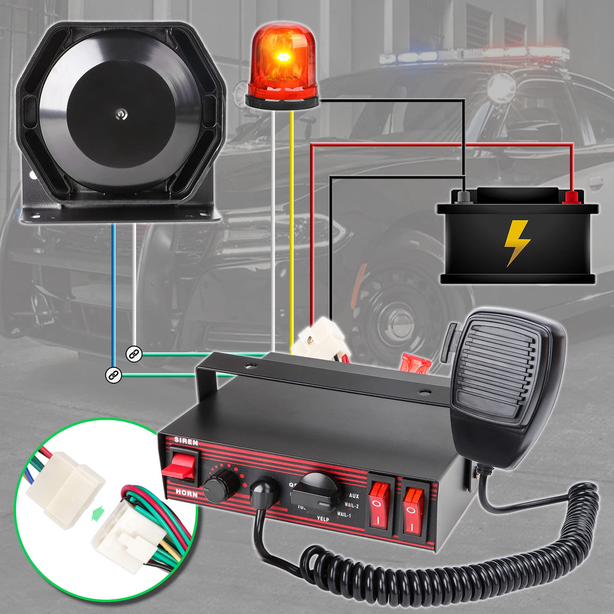 8 Tones Emergency Siren PA System P728882