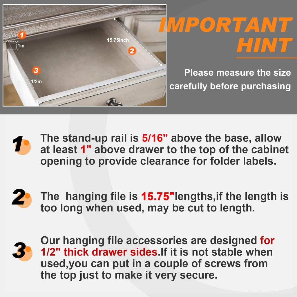 14 Pcs File Cabinet Rails Set Q905