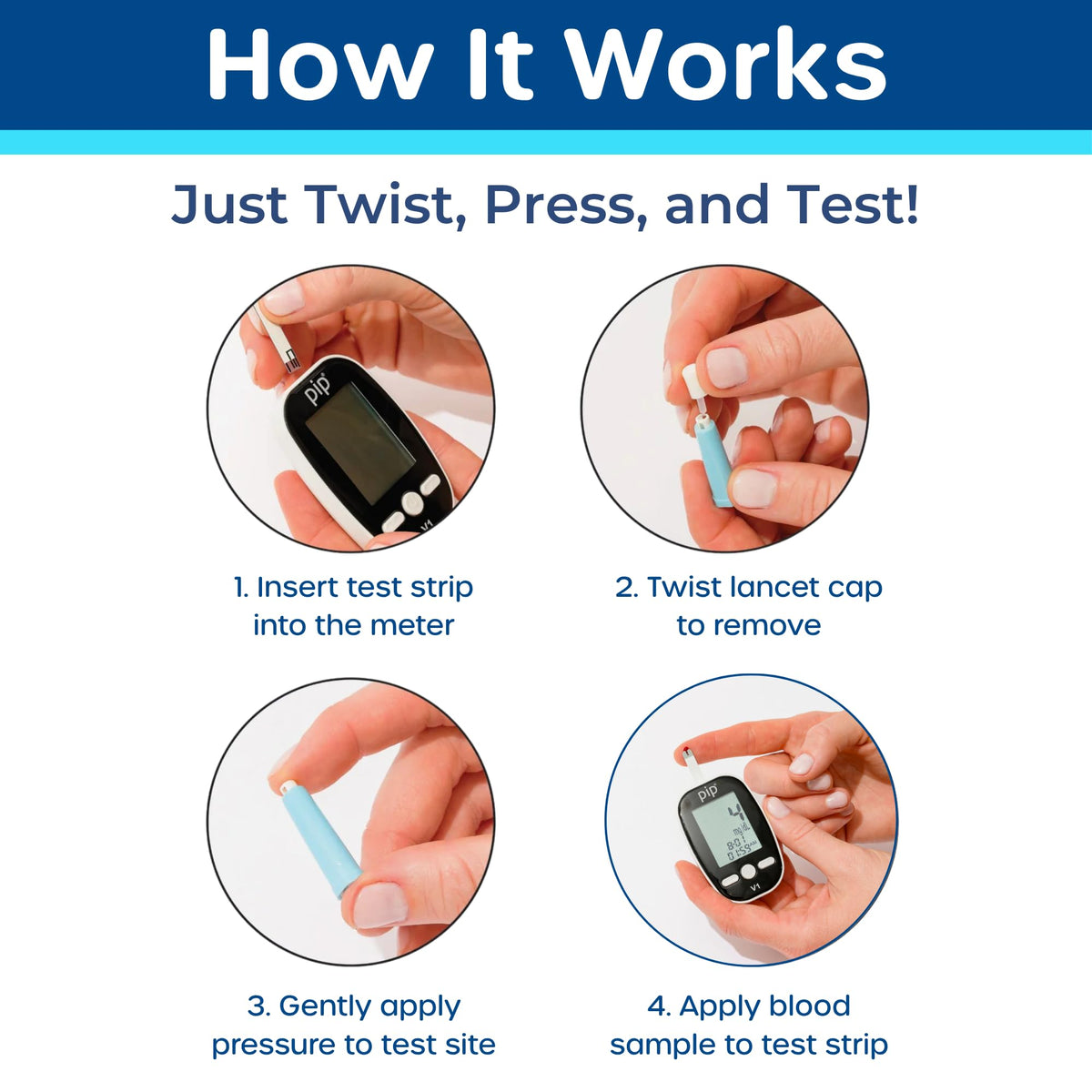 Blood Glucose Monitor Kit with 50 Test Strips and 60 Lancets G44217