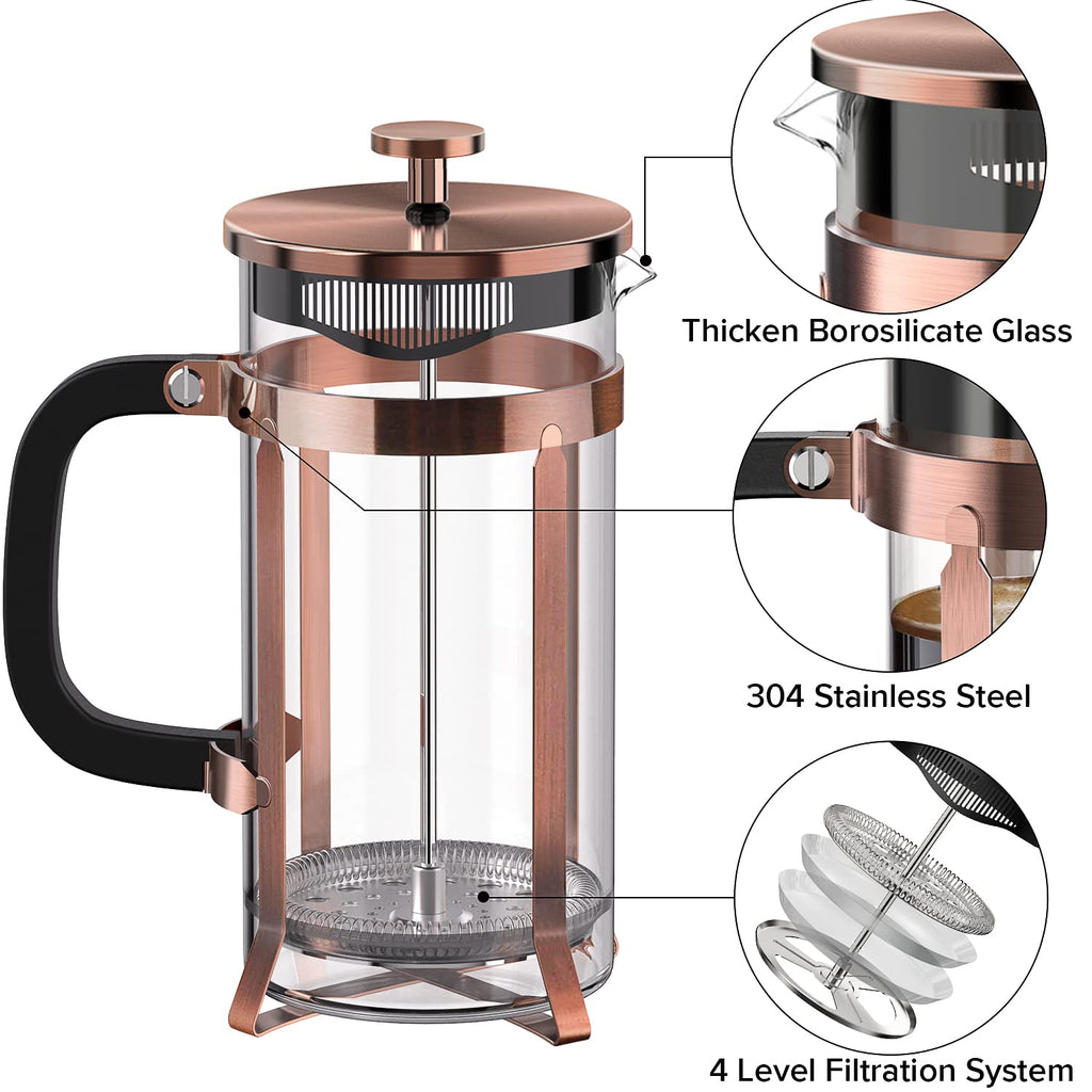 French Press Coffee Maker Borosilicate Glass S94757
