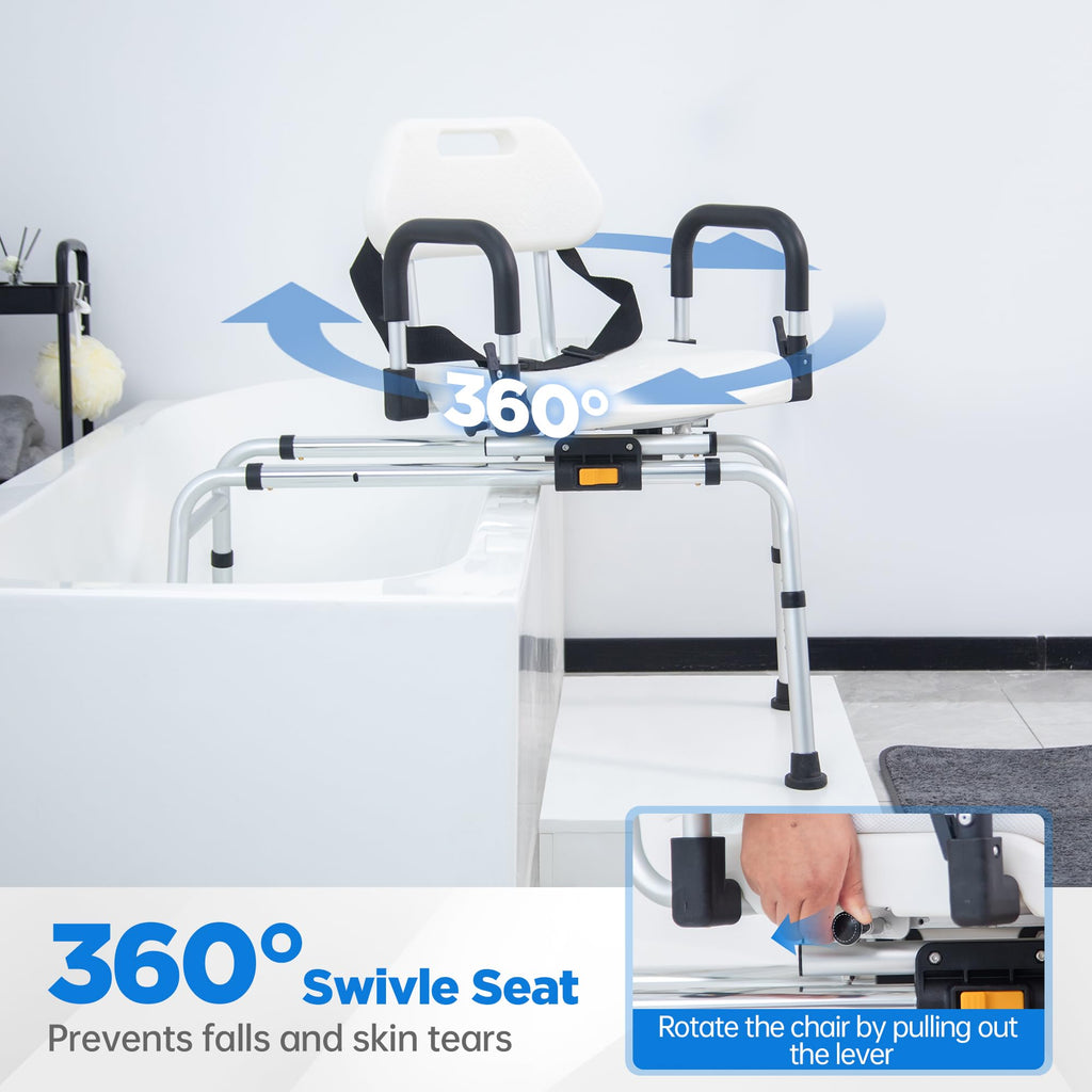 Sliding Shower Chair Tub Transfer Bench with Swivel Seat N792