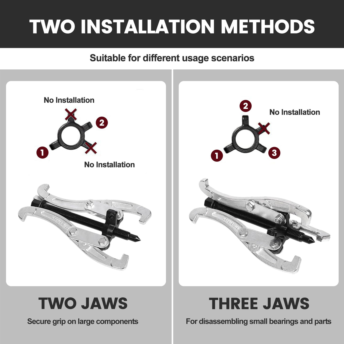 3 Jaw Gear Puller Set with Reversible Jaws Q464