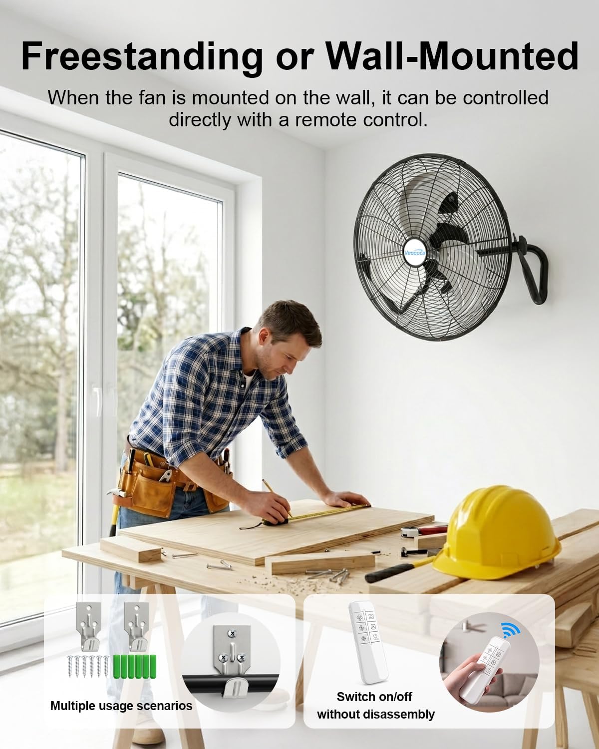 18" Industrial High Velocity Floor Fan with Remote U9908