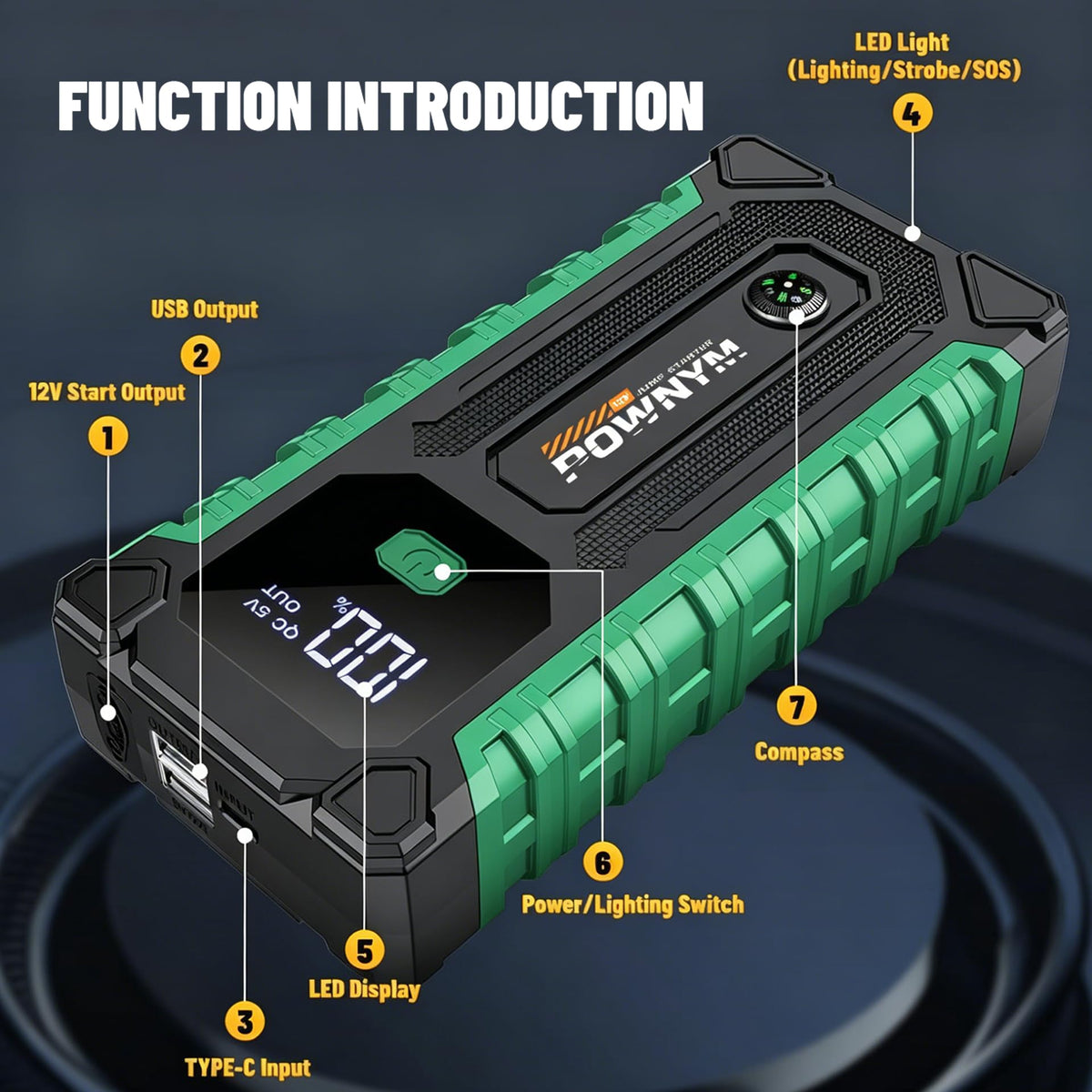 12V Battery Booster Pack with LED Light L877684