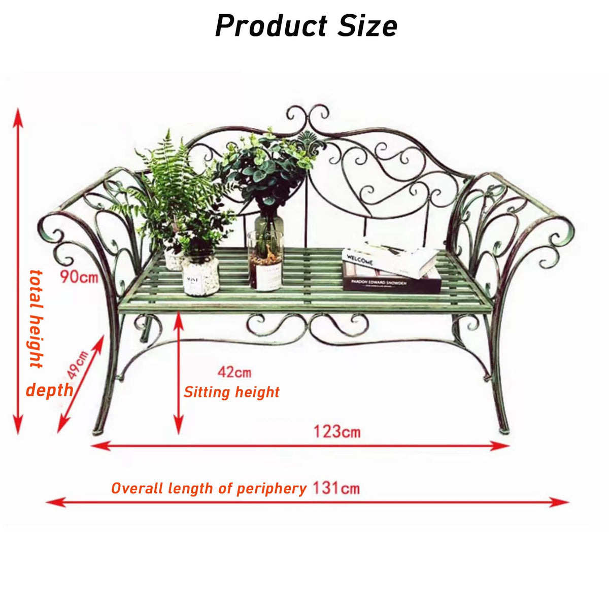 2-Seat Metal Bench U407