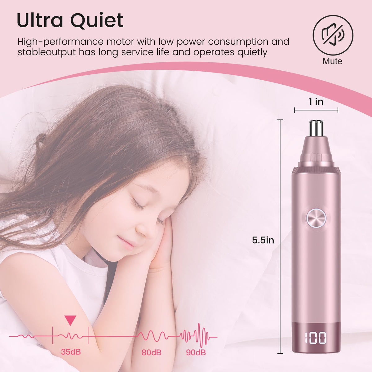 USB Rechargeable Electric Ear and Nose Hair Trimmer B707781