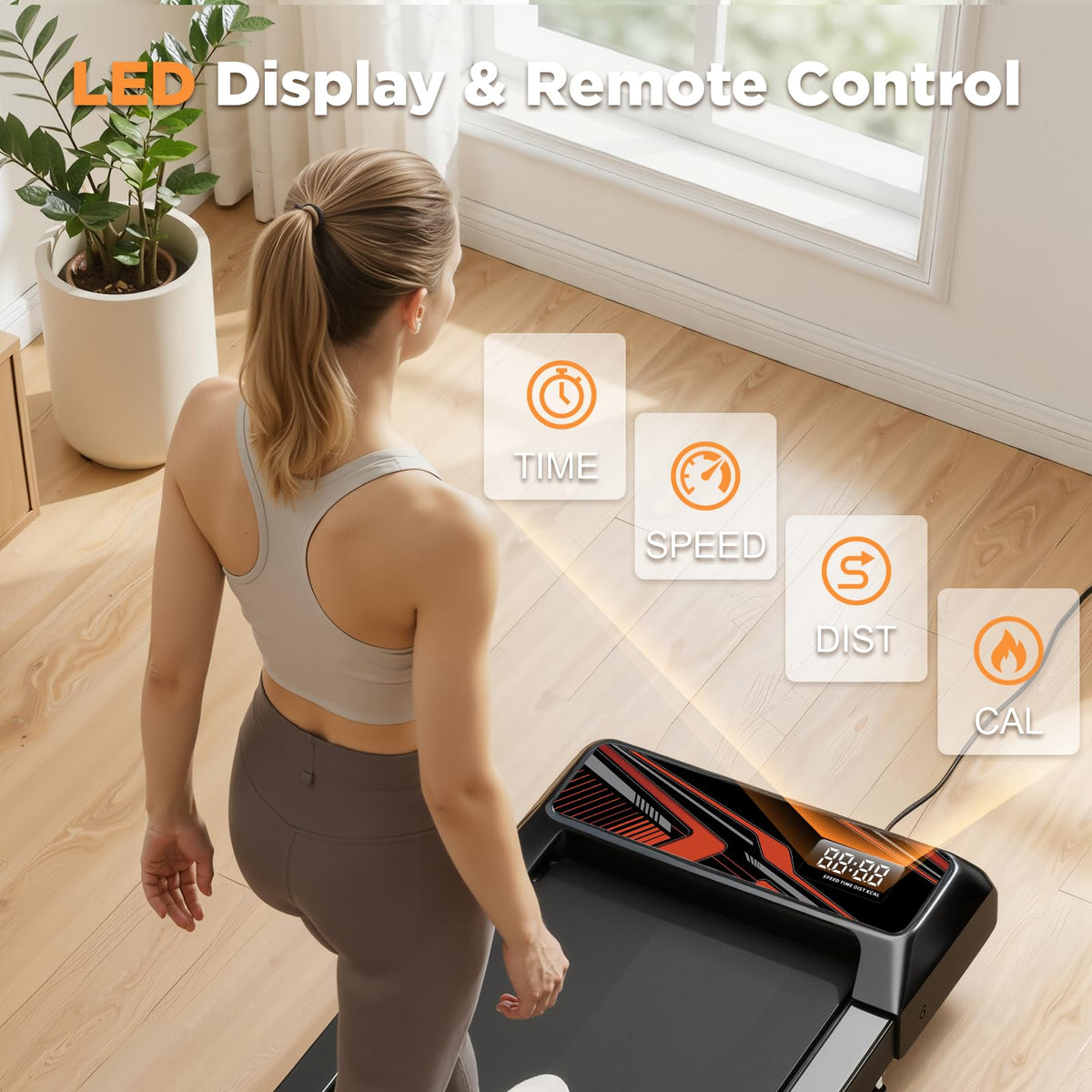 2.5HP Portable Compact Treadmill with Incline and Remote Y91438