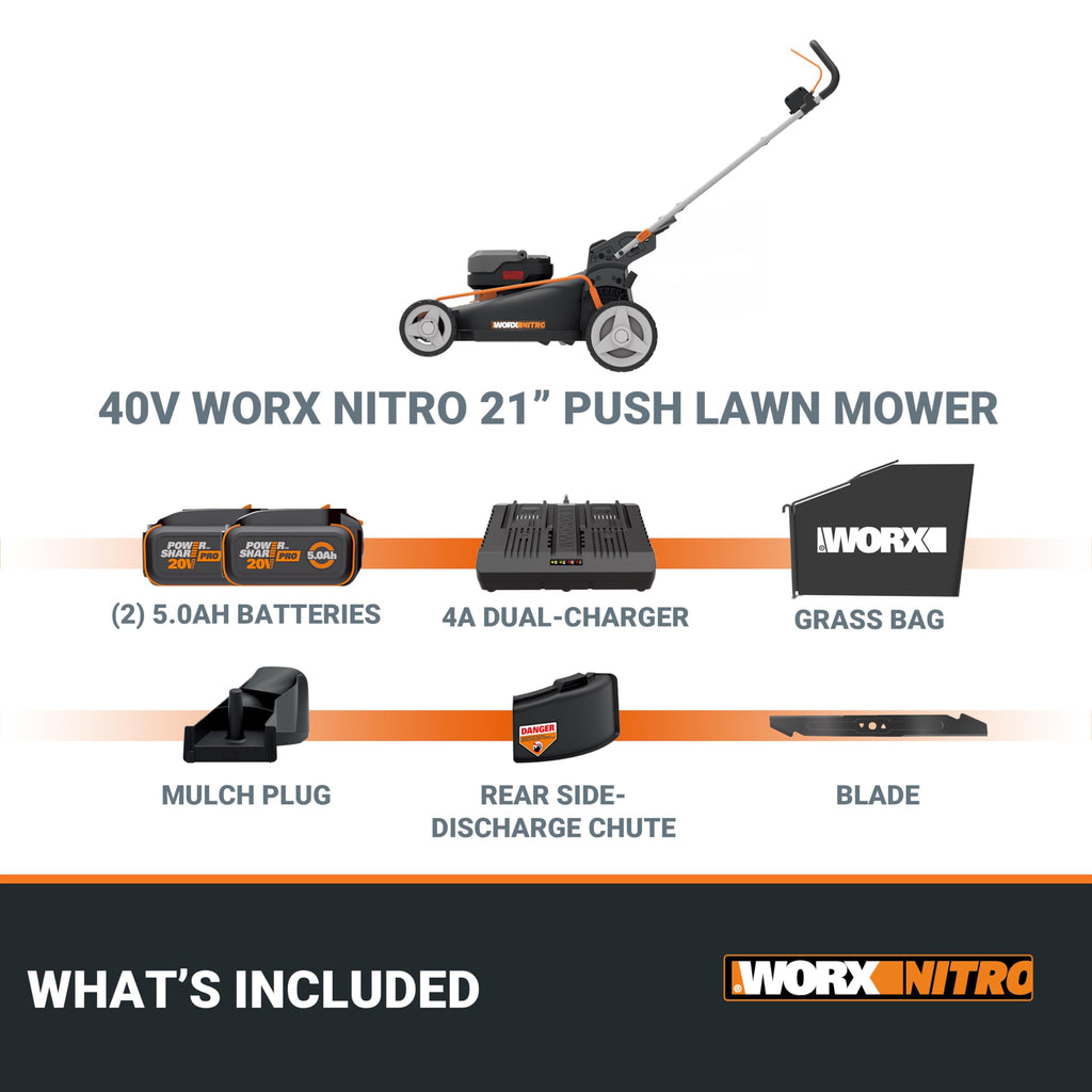 Cordless Lawn Mower, 40V 21" 3-in-1 Grass Mower Q29268
