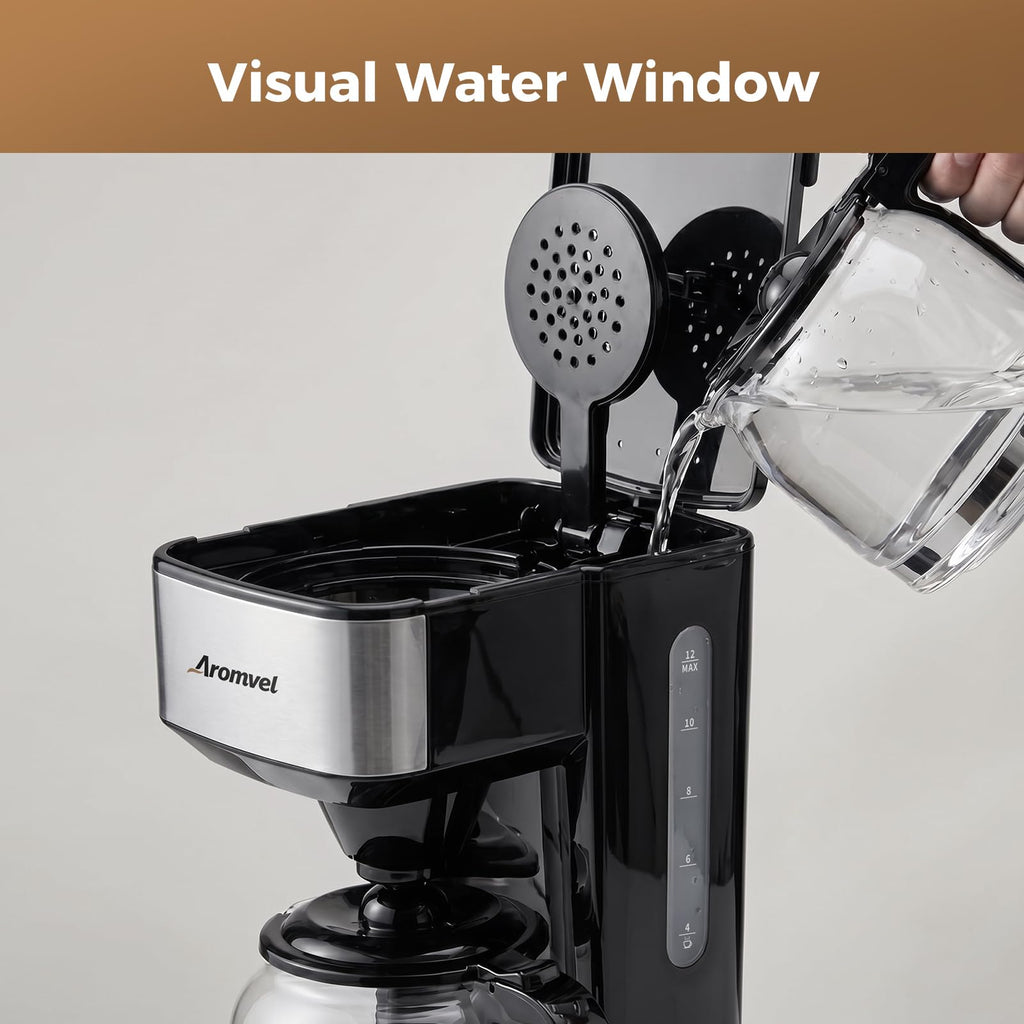 12-Cup Programmable Drip Coffee Maker with Glass Carafe S987
