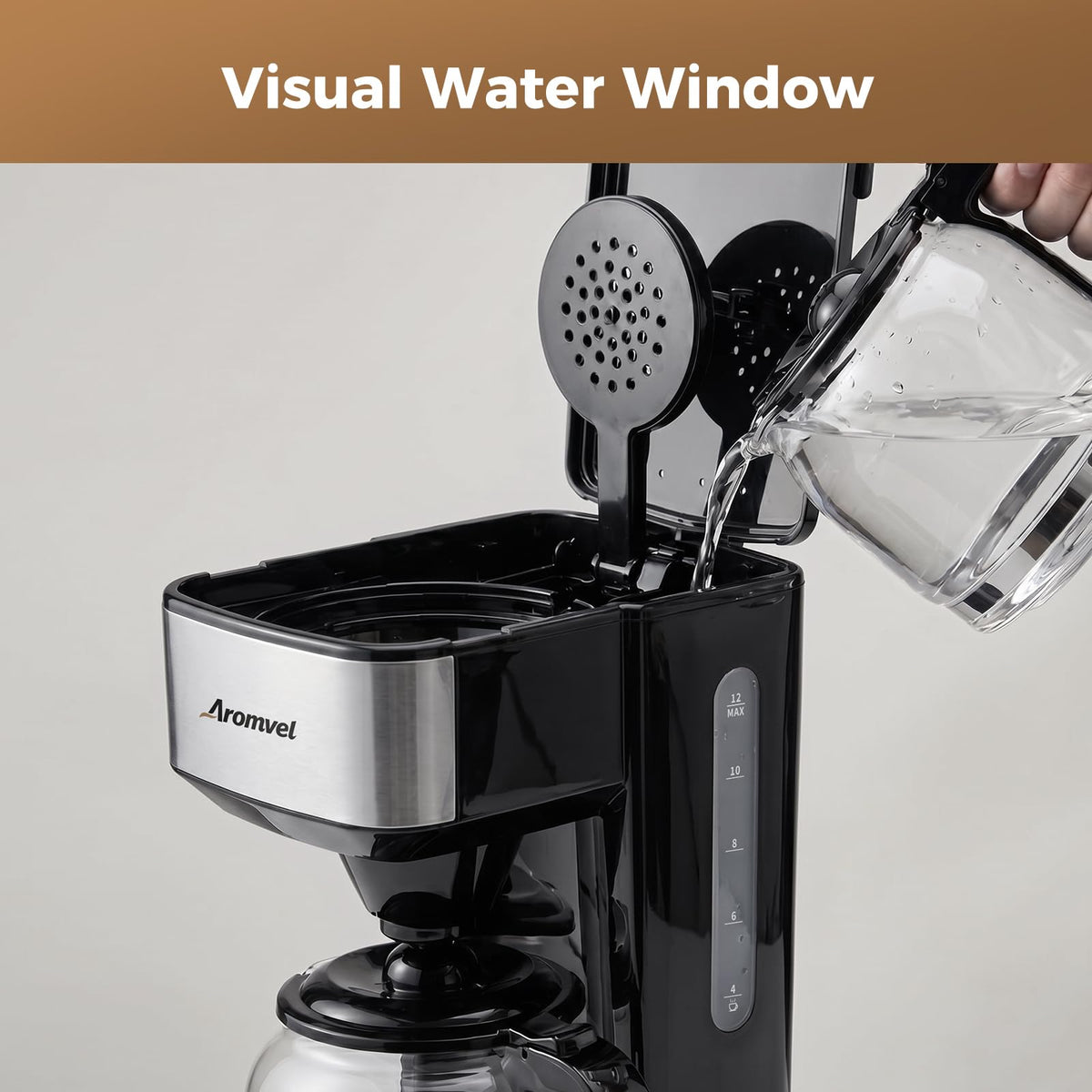 12-Cup Programmable Drip Coffee Maker with Glass Carafe S987