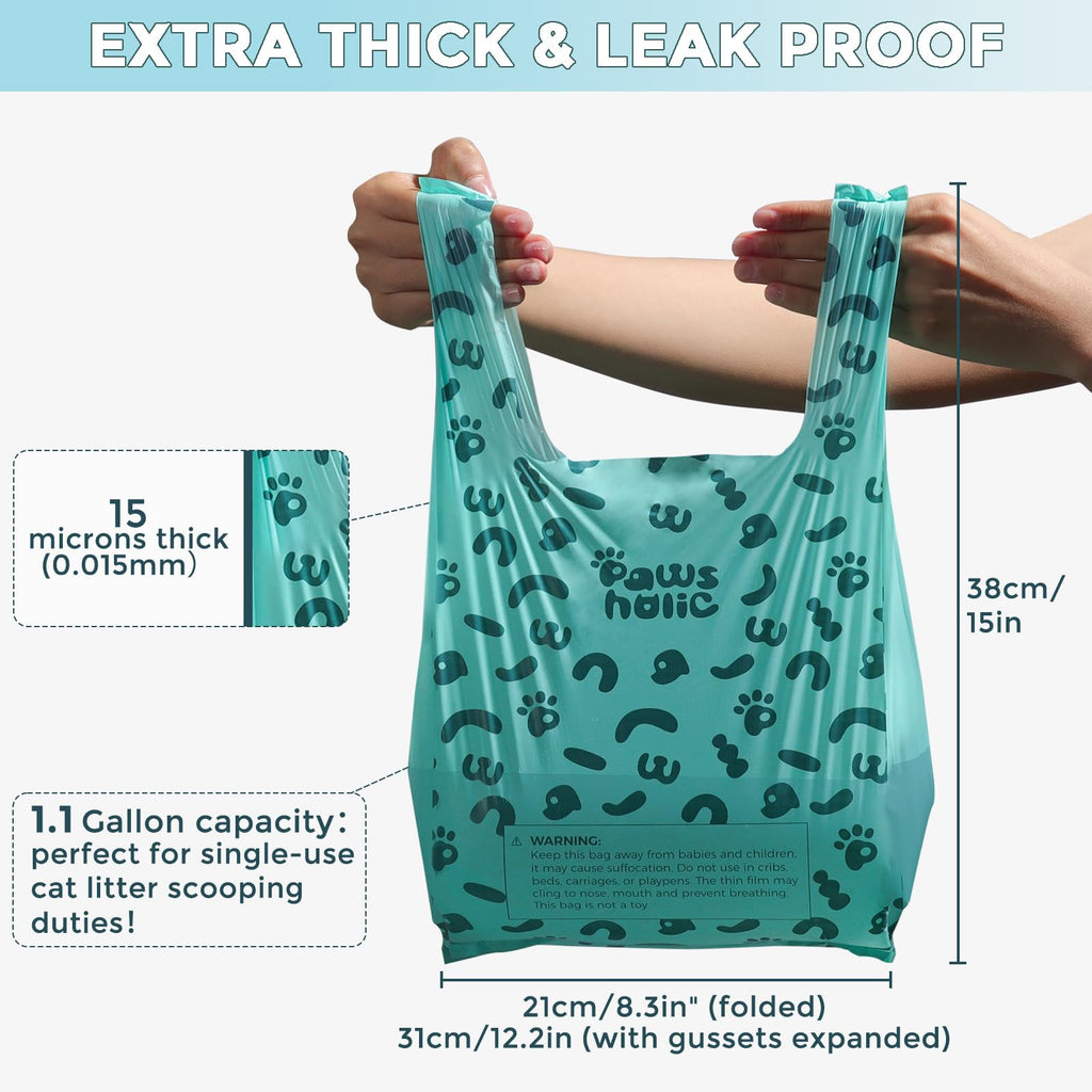 Cornstarch Based 180 Count 1.1 Gallon Lavender Scent Leak Proof Poop Bags with Handle H776