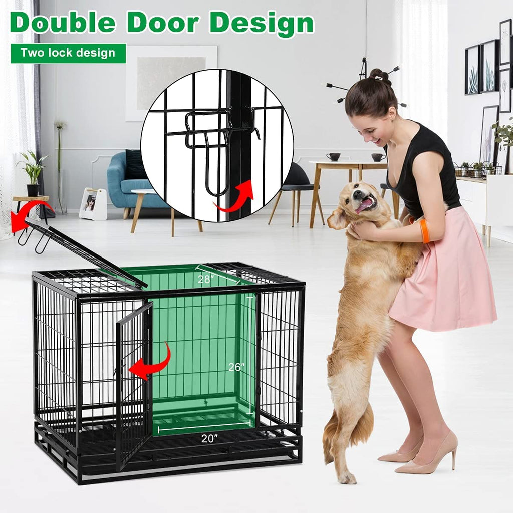 48 inch XXL Heavy Duty Dog Kennel with Wheels E893