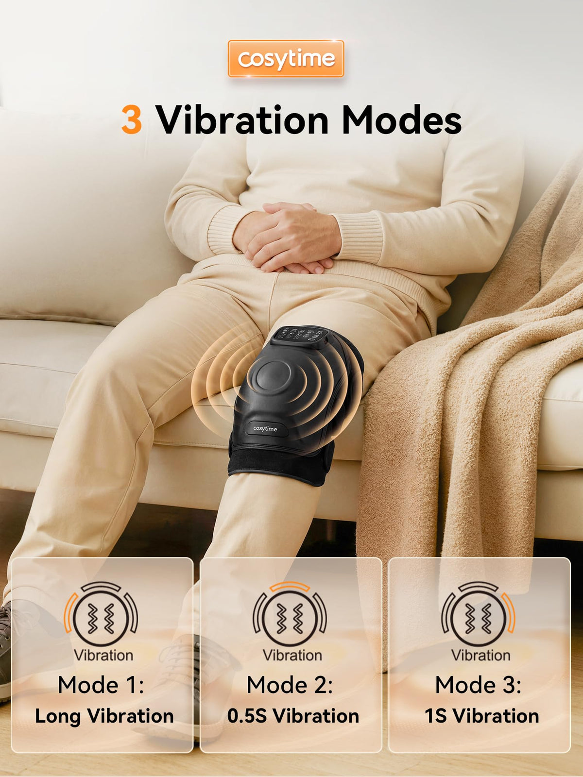 Cordless Knee Massager with Airbag Compression and Heat U685822