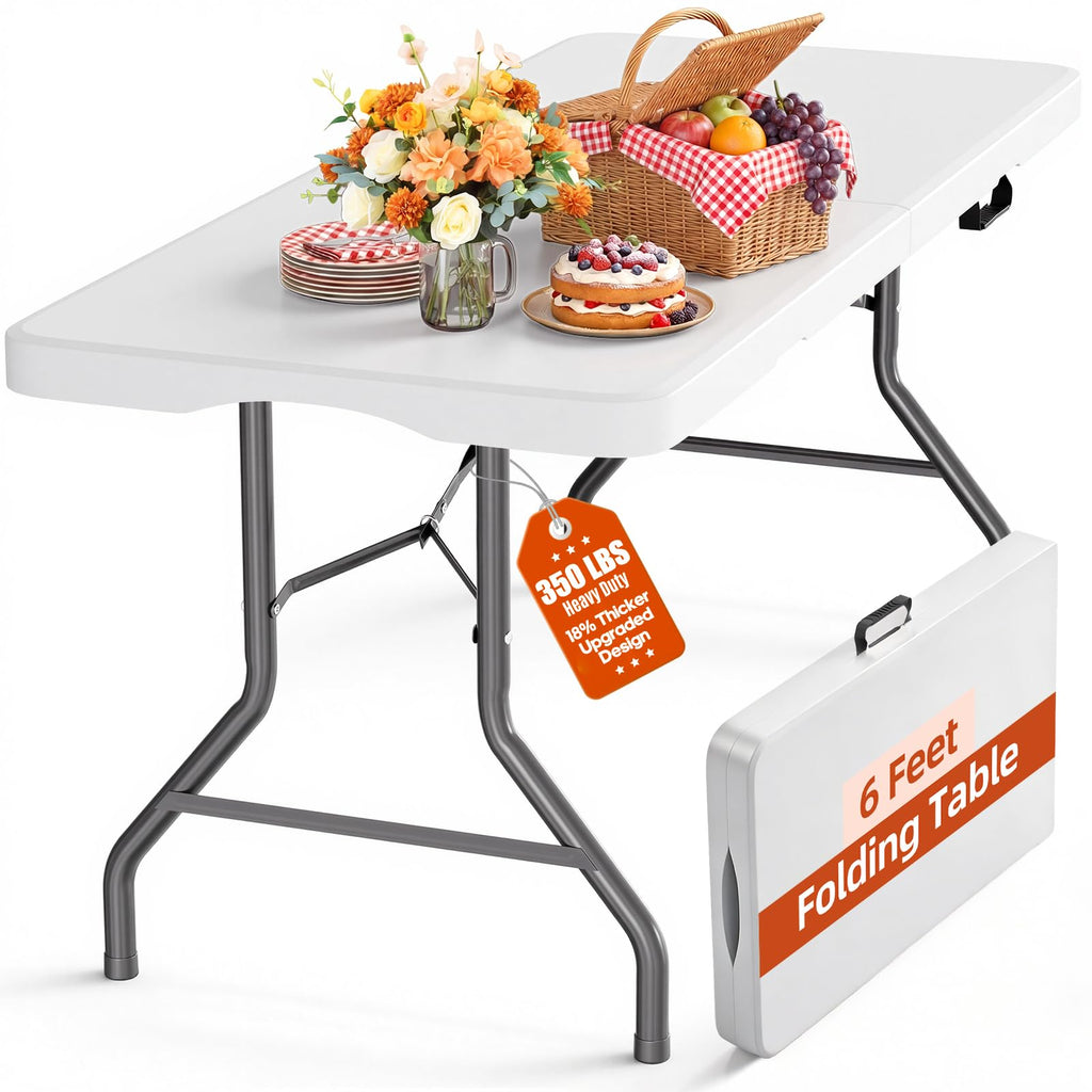 6ft Heavy Duty Folding Table White H517