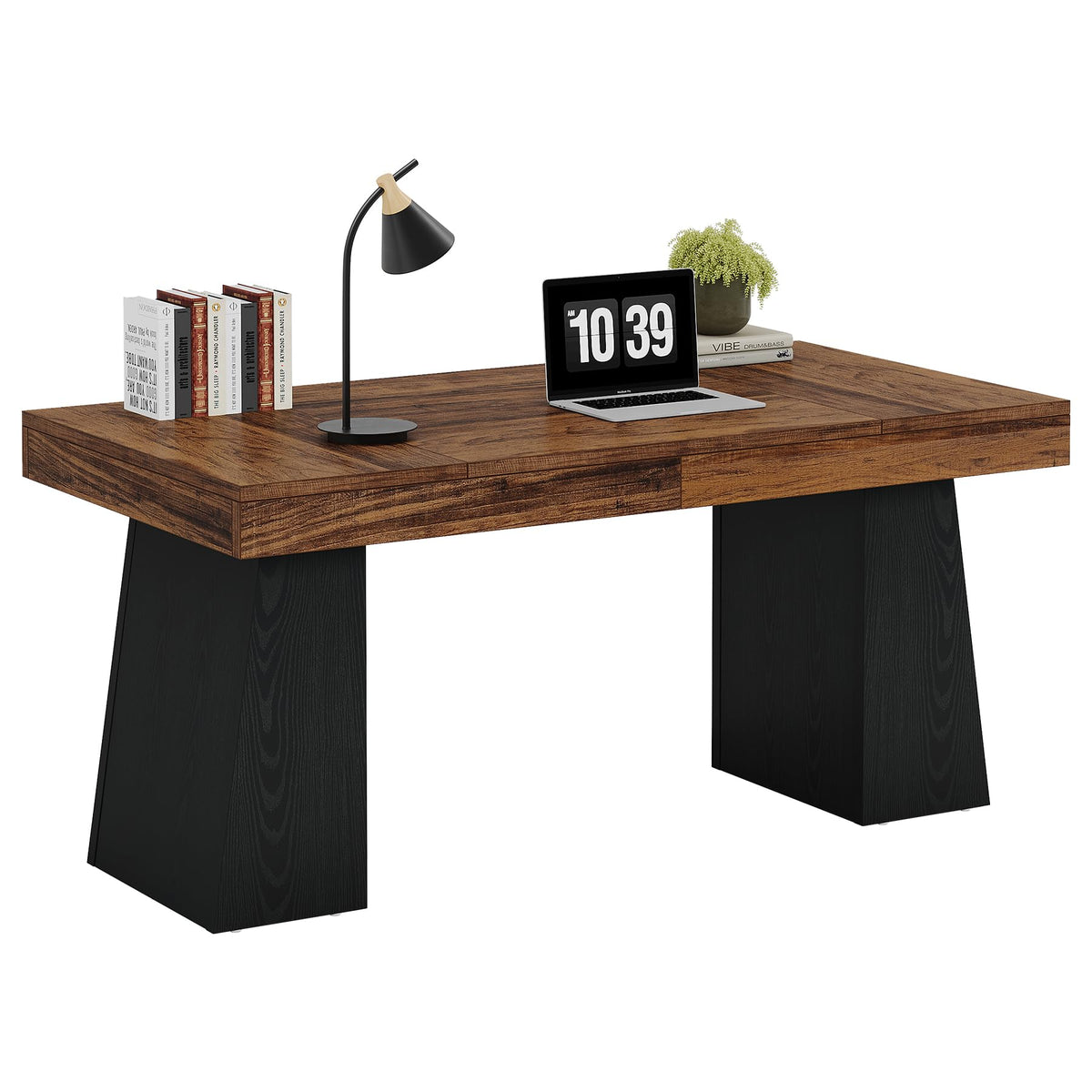 55" Wooden Office Desk with Double Pedestal X7441