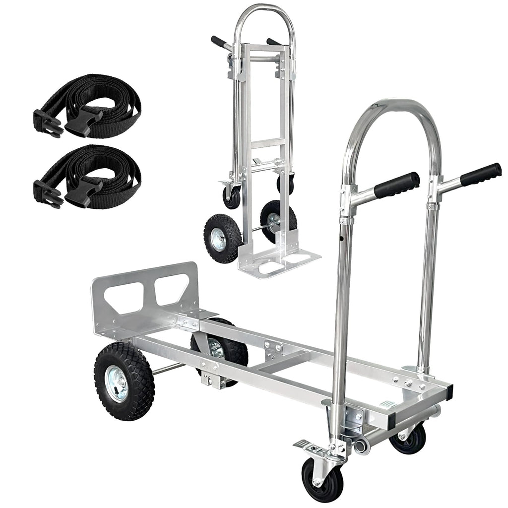 Convertible Hand Truck Dolly Cart with 4 Wheels 1000 Lbs X67889