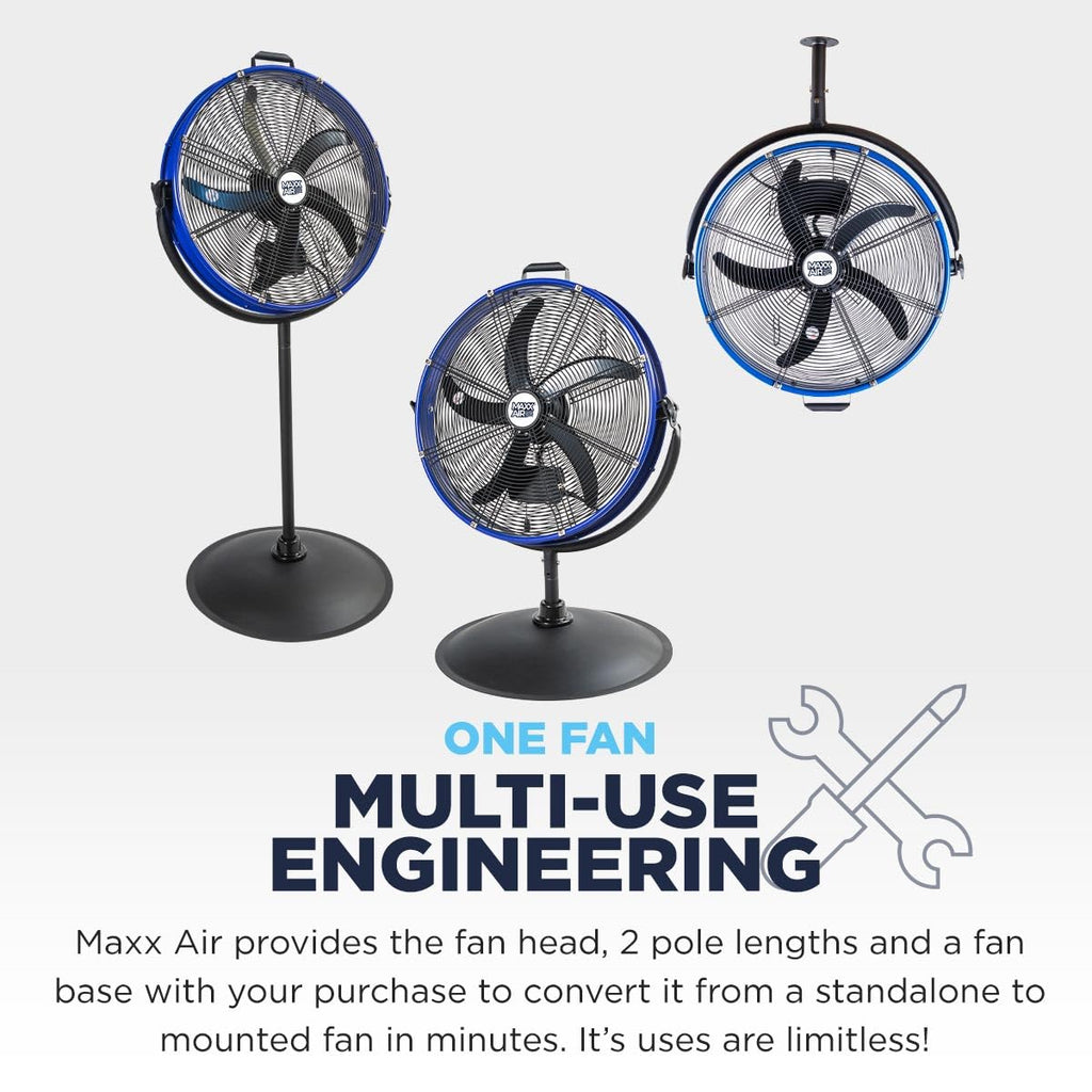 20" 3-In-1 Metal Pedestal Wall Floor Fan J136