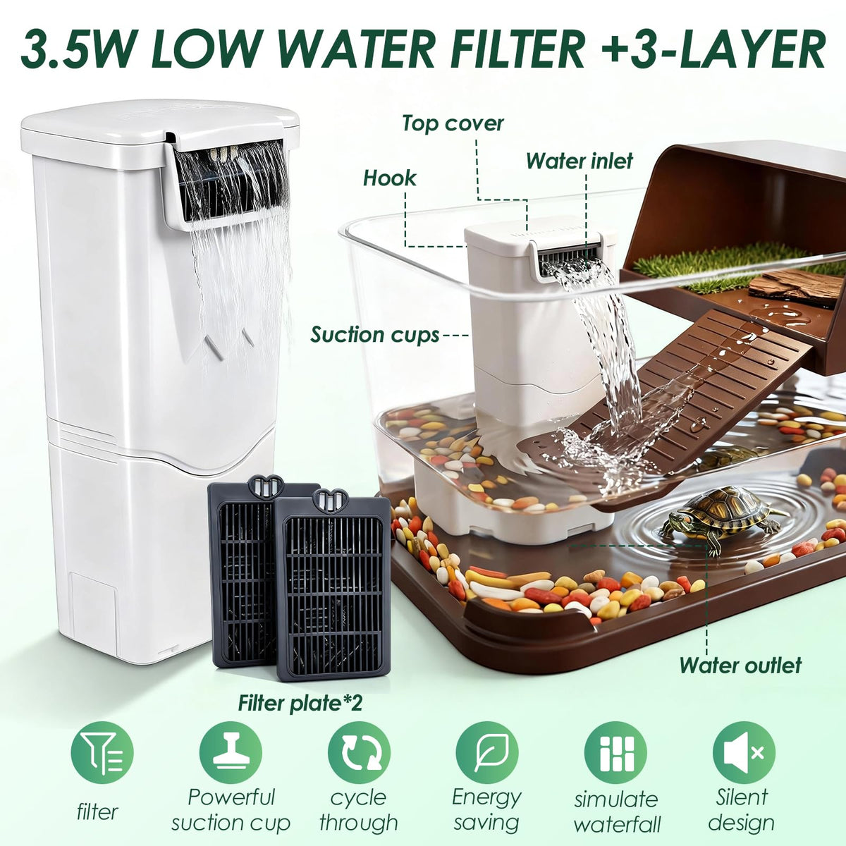 All-in-One Aquatic Turtle Aquarium Habitat P503