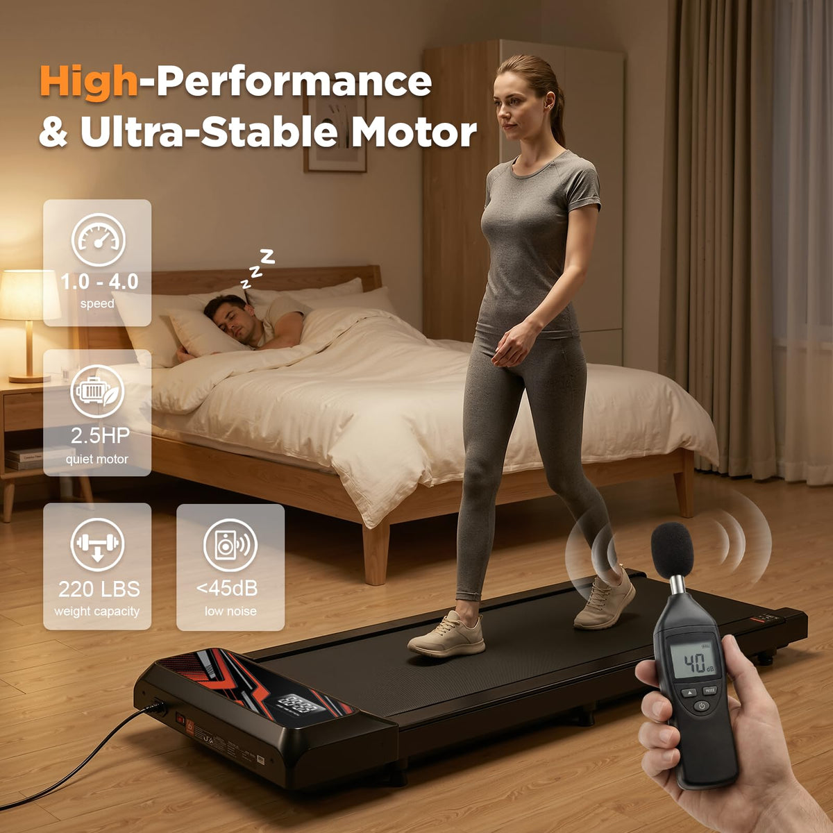 2.5HP Portable Compact Treadmill with Incline and Remote Y91438