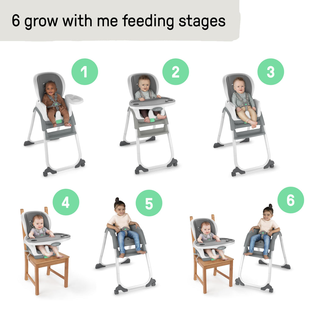 6-in-1 High Chair with 5 Point Harness and 2 Trays Y333