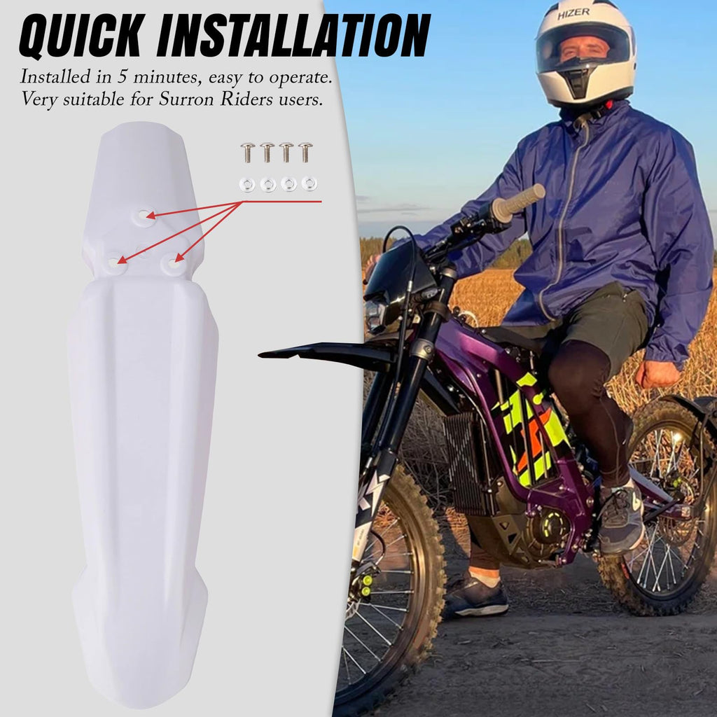 White Dirt Bike & Ebike Front Fender I844