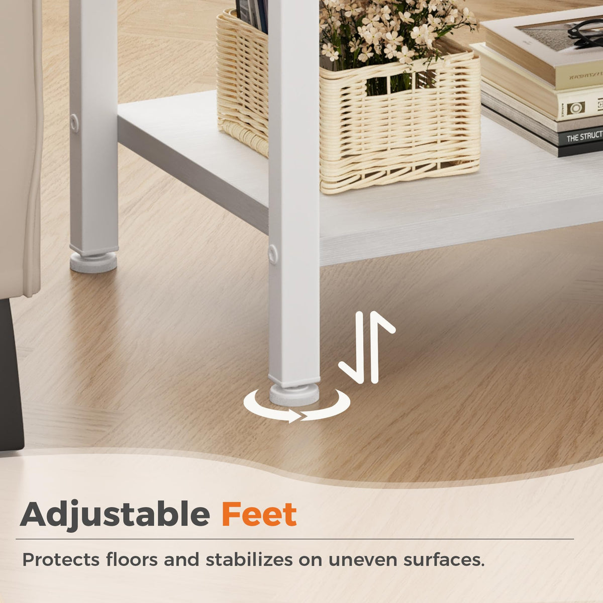 Nightstand with Charging Station, Fabric Drawers G242