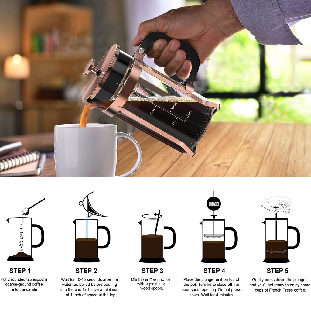 French Press Coffee Maker Borosilicate Glass S94757