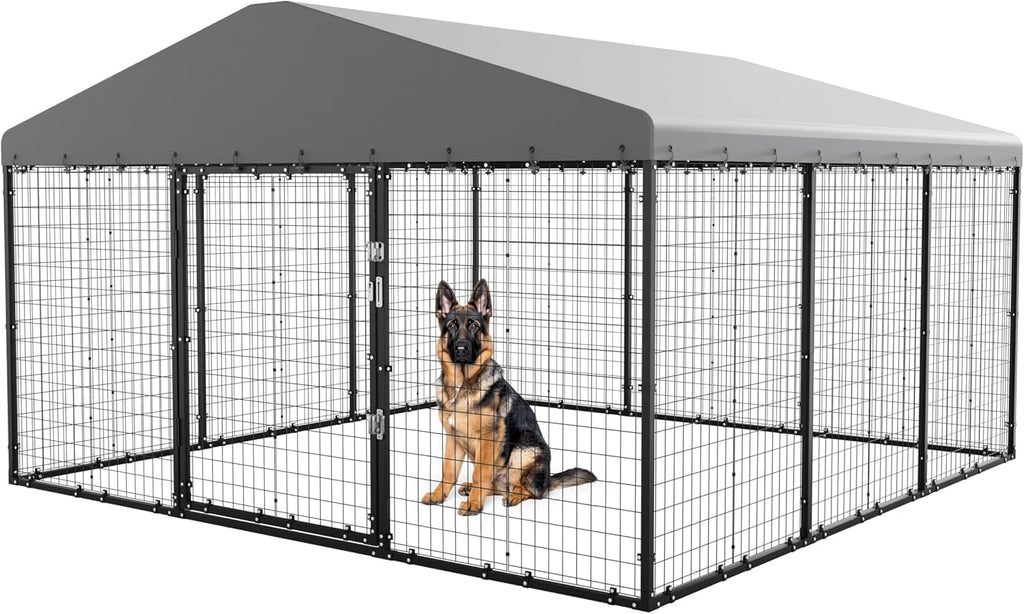 10x10x6 FT Galvanized Steel Dog Kennel with Roof P3376