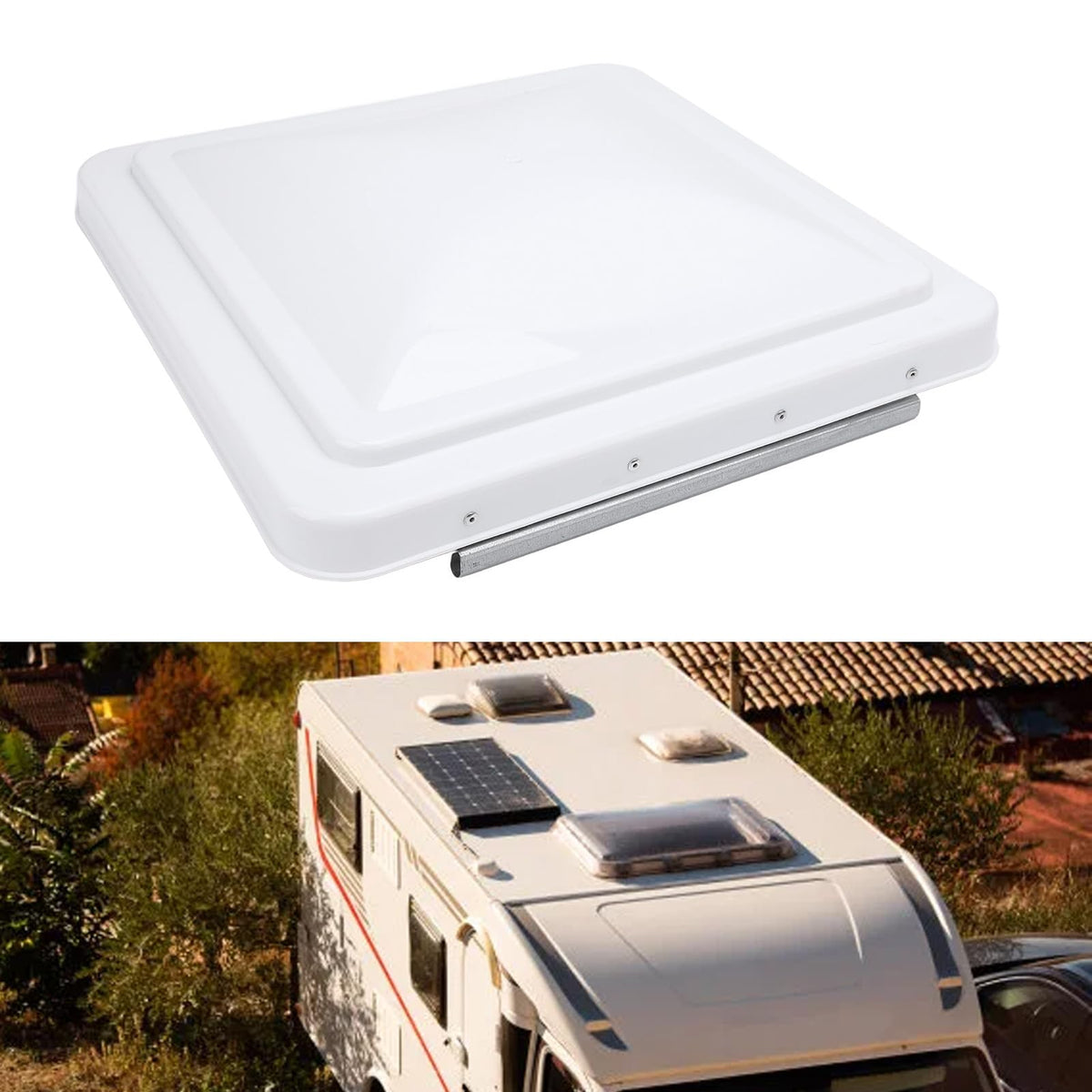 2 Pack 14 Inch White Polypropylene RV Roof Vent Cover A8807
