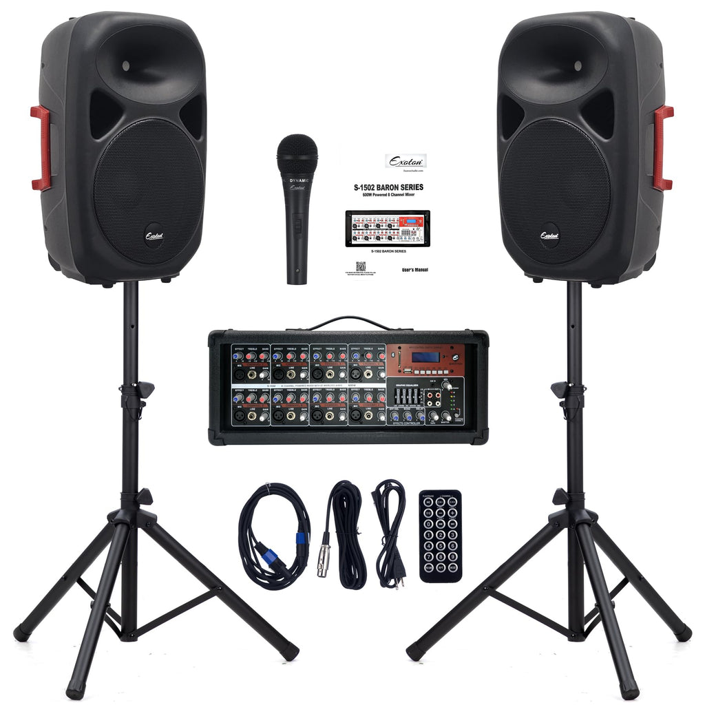 15inch 2000W Bluetooth PA System with Powered Mixer Set P58902