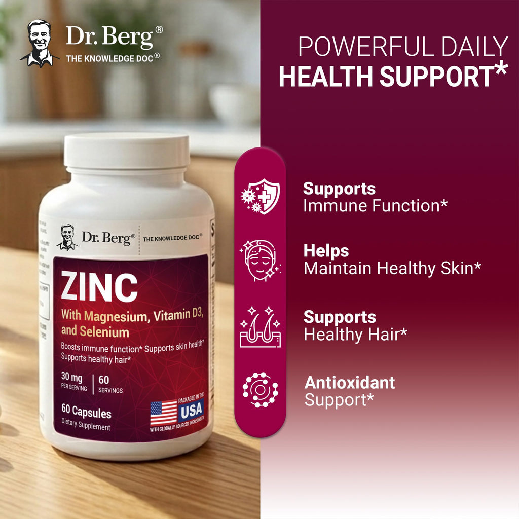 Zinc 30 mg 60 Capsules Chelated with Vitamin D & Selenium U3979