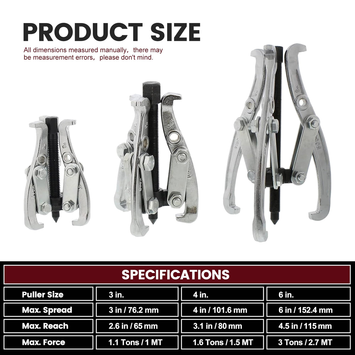 3 Jaw Gear Puller Set with Reversible Jaws Q464