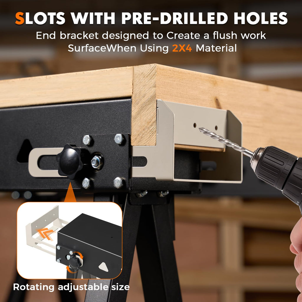 Heavy Duty Folding Sawhorse 2 Pack T6276