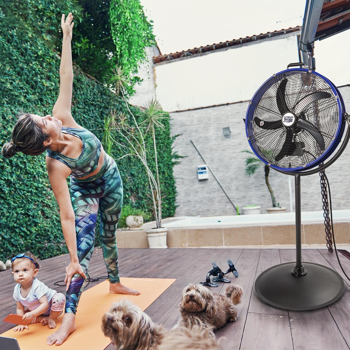 20" 3-In-1 Metal Pedestal Wall Floor Fan J136