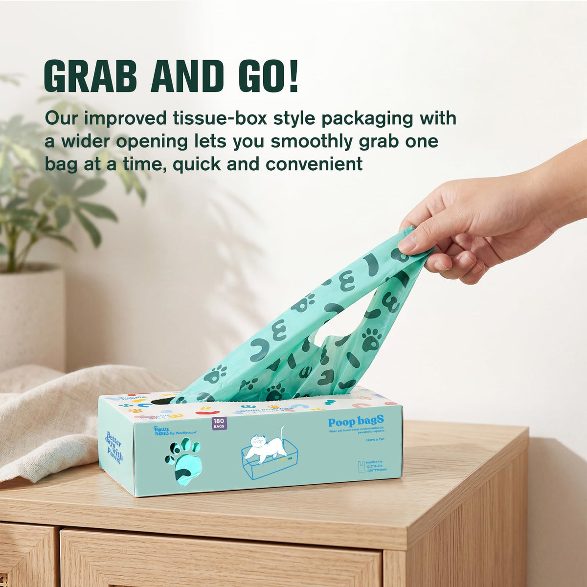Cornstarch Based 180 Count 1.1 Gallon Lavender Scent Leak Proof Poop Bags with Handle H776